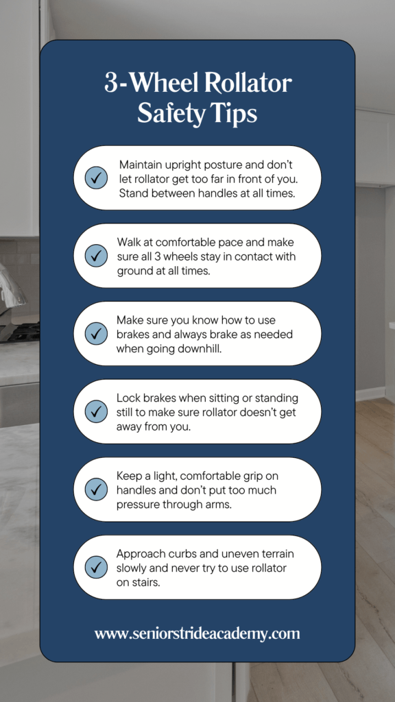 3-wheel rollator safety tips