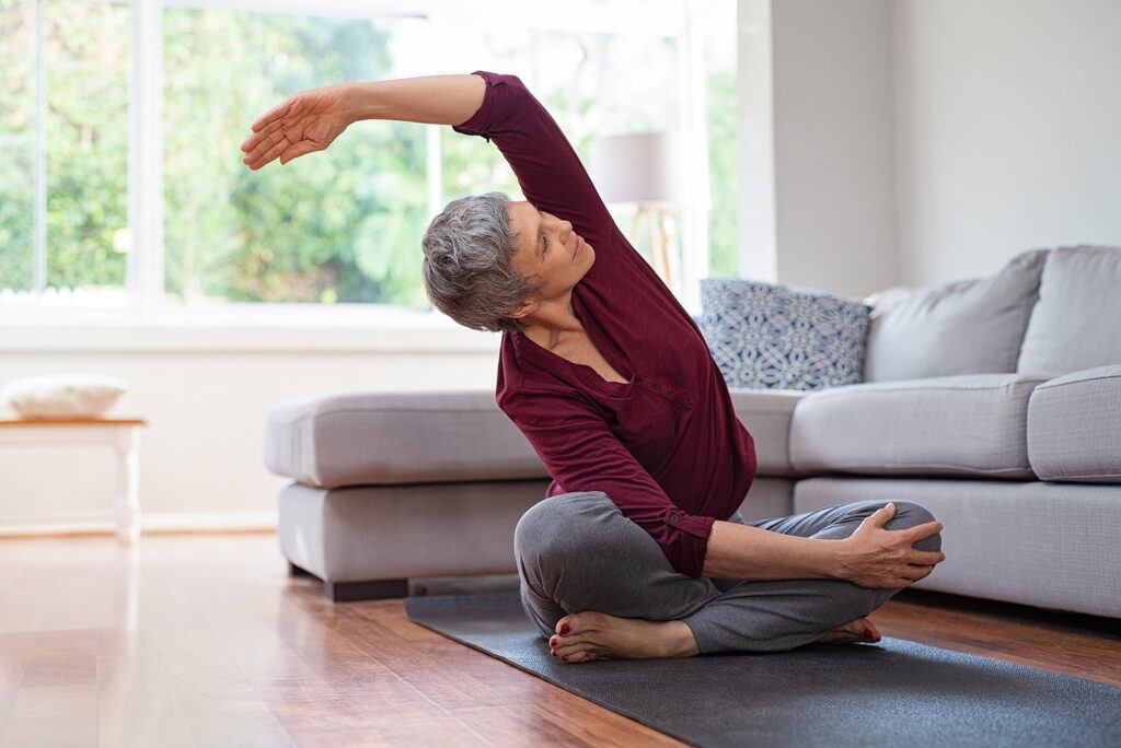 seated side bend stretch