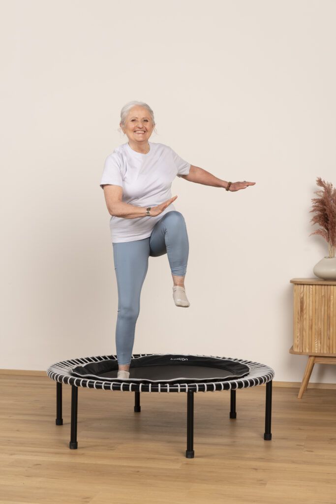 senior on a belicon rebounder