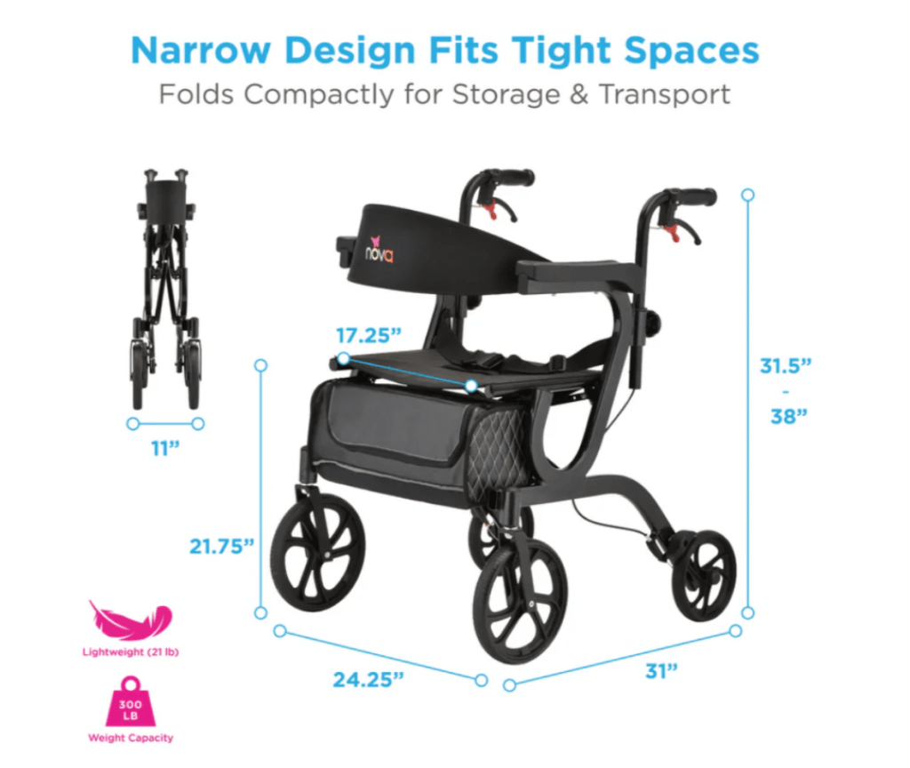 rollator/transport chair combo example