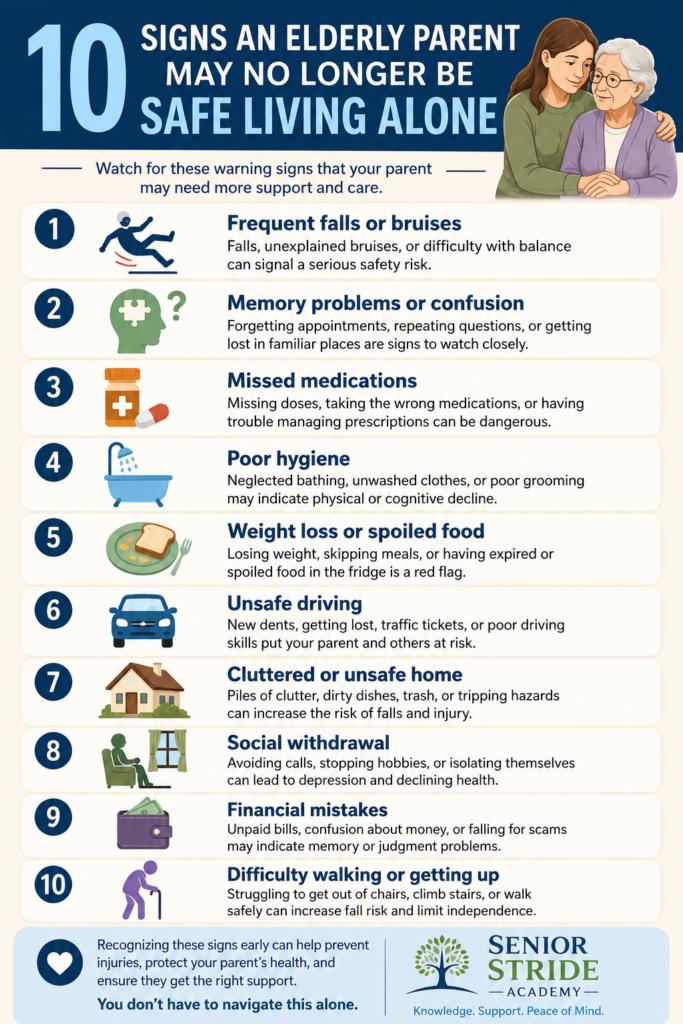 signs elderly parent not safe to live alone