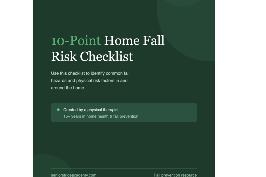 10 point home fall risk checklist for seniors