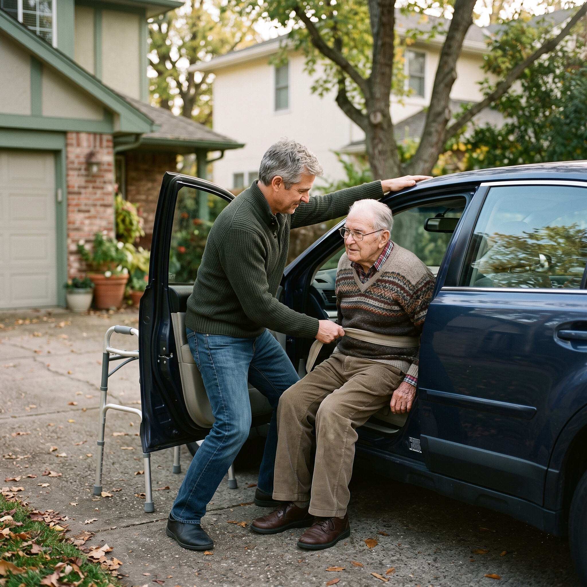 how to help a senior in and out of a car safely