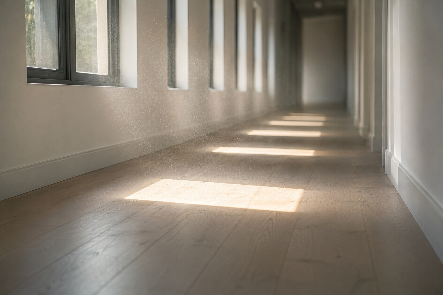 empty hallway to practice improving step length