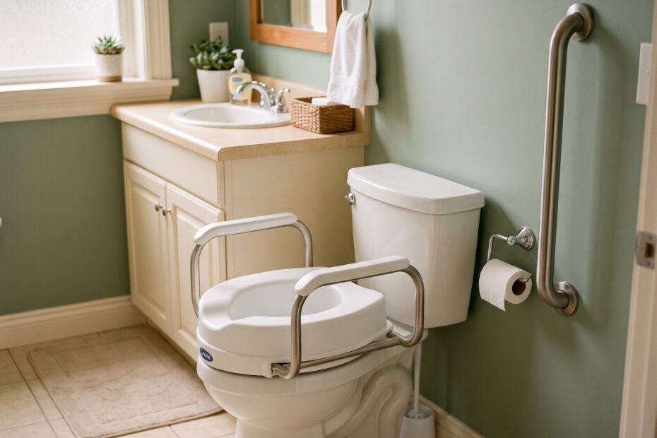how to get on and off the toilet safely